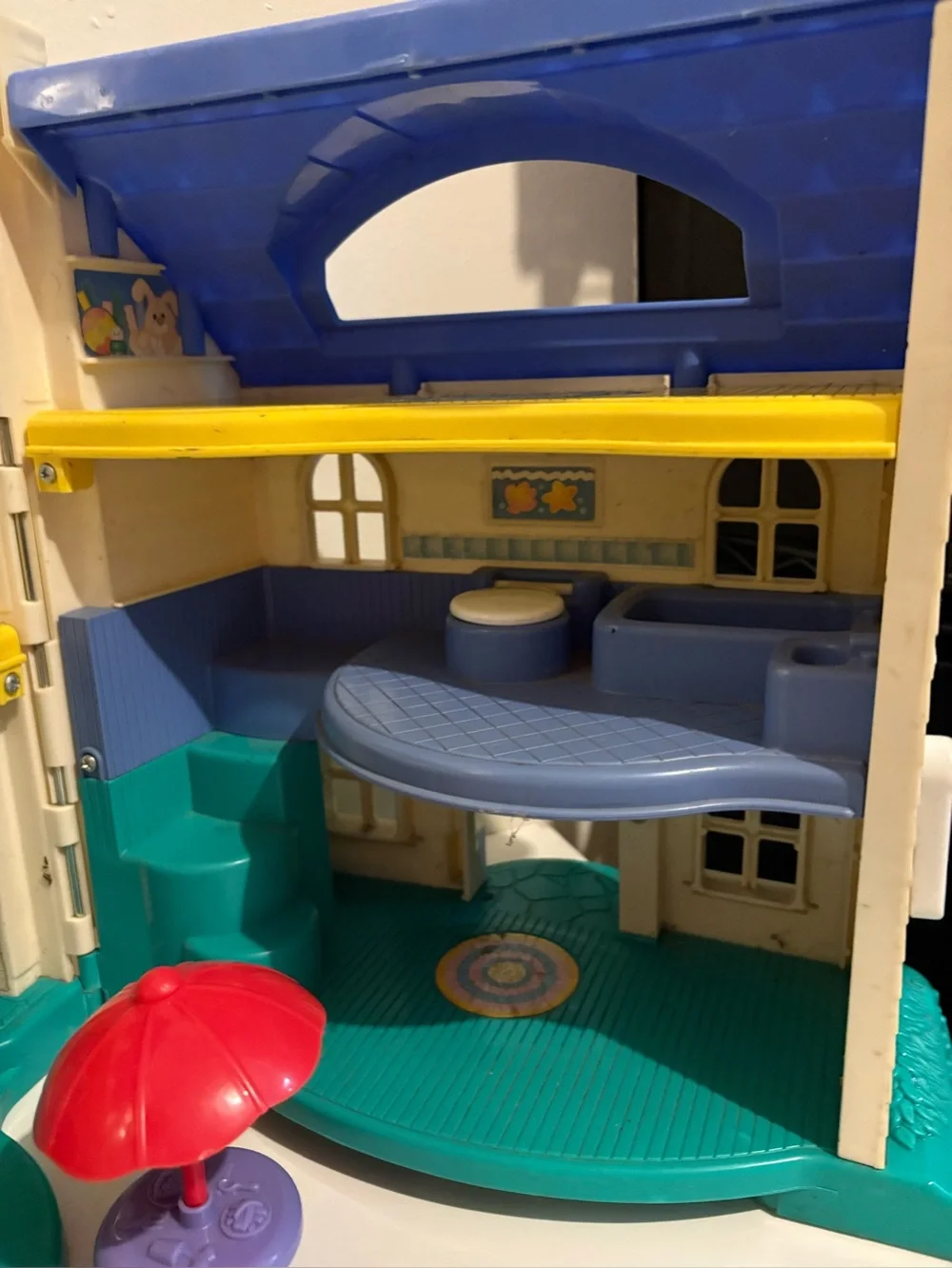 Vintage Fisher Price Little People Fold-Out Doll House #2511 Home Sweet Home toy